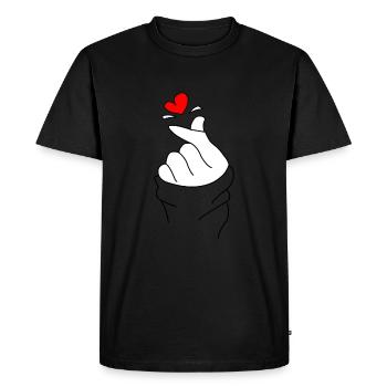 Corée amour - T-shirt Premium bio Homme - noir - Devant - Nico (187cm)