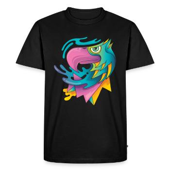 Tête d'aigle graphique moderne pop art - T-shirt Premium bio Homme - noir - Devant - Nico (187cm)