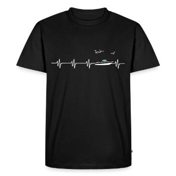 Boat heart line - Men's Premium Organic T-Shirt - black - Front - Nico (187cm)
