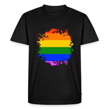 LGBT Spot Gay Pride Rainbow CSD - T-shirt Premium bio Homme - noir - Devant - Nico (187cm)