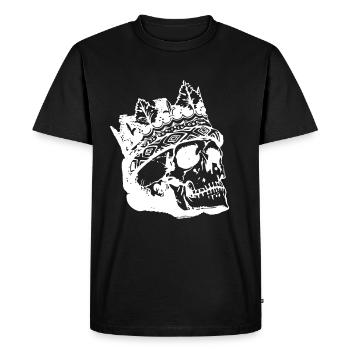Skull Crown King Skull Skeleton King Majesty - Men's Premium Organic T-Shirt - black - Front - Nico (187cm)