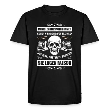 Lustiges LKW-Fahrer Trucker LKW Geschenk Herren - Männer Premium Bio T-Shirt - Schwarz - Vorne - Nico (187cm)