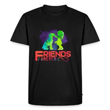 Chien amis pour toujours enfance - T-shirt Premium bio Homme - noir - Devant - Nico (187cm)