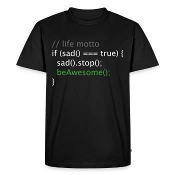 Computer Science Nerd Geek Programmer Life Motto - Men's Premium Organic T-Shirt - black - Front - Nico (187cm)
