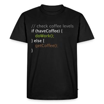 Informatique Nerd Geek programmeur café travail - T-shirt Premium bio Homme - noir - Devant - Nico (187cm)