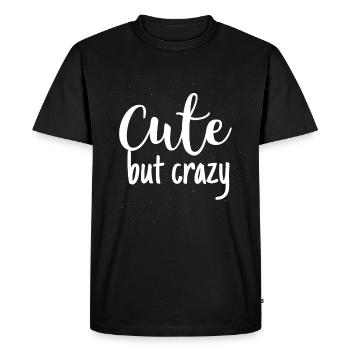 CUTE BUT CRAZY - Men's Premium Organic T-Shirt - black - Front - Nico (187cm)