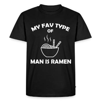 Ramen Noodles Favorite Man - Men's Premium Organic T-Shirt - black - Front - Nico (187cm)