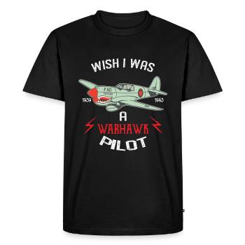 J'aimerais être un pilote d'avion Warhawk - T-shirt Premium bio Homme - noir - Devant - Nico (187cm)