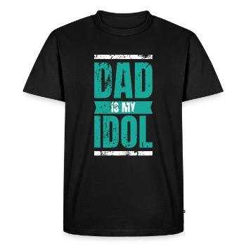 Père et fils - T-shirt Premium bio Homme - noir - Devant - Nico (187cm)