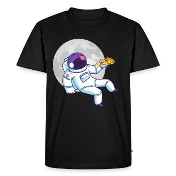 Pizza astronaute - T-shirt Premium bio Homme - noir - Devant - Nico (187cm)