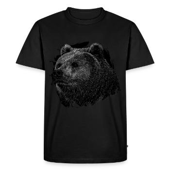 Bear Grizzly - Men's Premium Organic T-Shirt - black - Front - Nico (187cm)