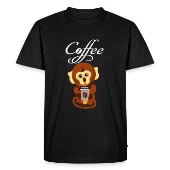 Kaffchen Coffee Coffee Monkey Cafe Coffee Bean - Men's Premium Organic T-Shirt - black - Front - Nico (187cm)