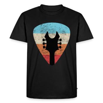 Plectre de guitare rétro - T-shirt Premium bio Homme - noir - Devant - Nico (187cm)