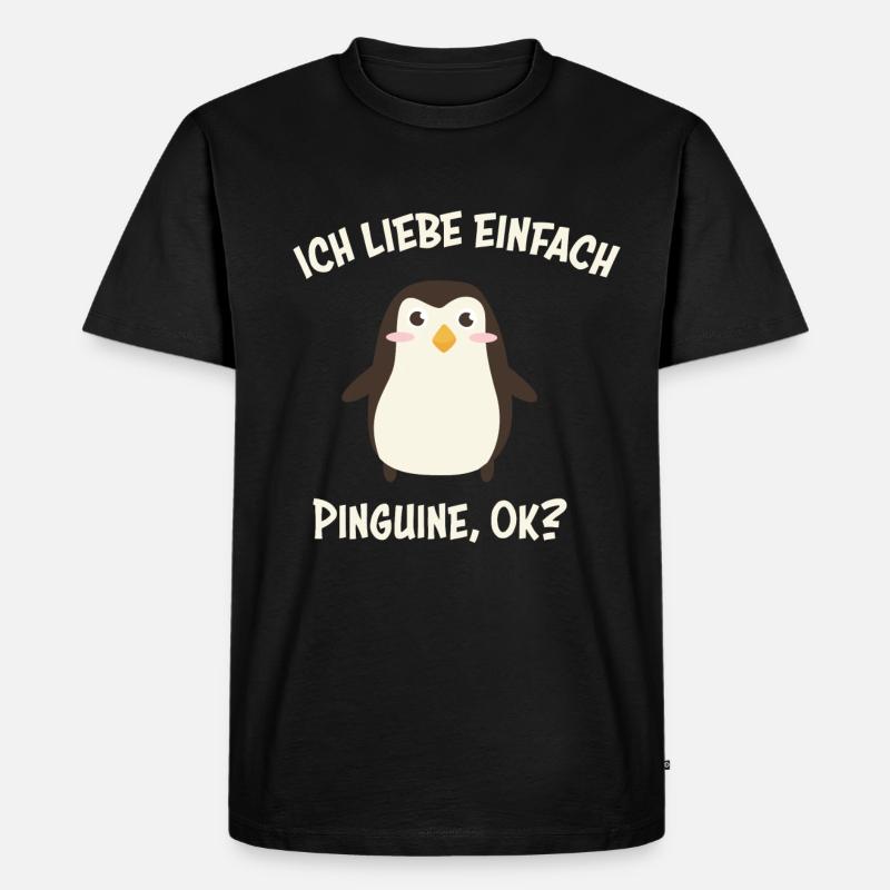 Pinguine Pinguin Geschenk - Männer Premium Bio T-Shirt - Schwarz
