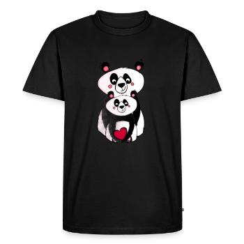 Frères et sœurs Panda - fier grand frère - T-shirt Premium bio Homme - noir - Devant - Nico (187cm)