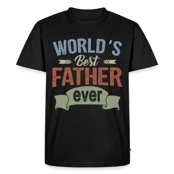 Meilleur père du monde - Idée cadeau fête des pères - T-shirt Premium bio Homme - noir - Devant - Nico (187cm)