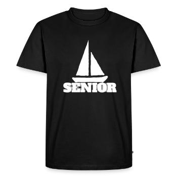 Senior bateau bateau marin lac mer pensionné voile - T-shirt Premium bio Homme - noir - Devant - Nico (187cm)