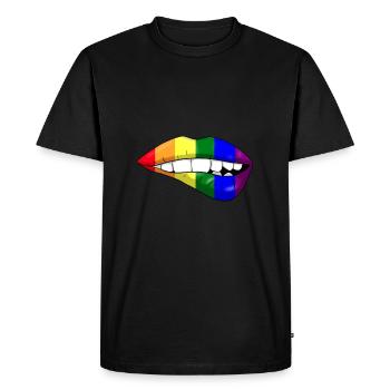 Lèvres LGBT - T-shirt Premium bio Homme - noir - Devant - Nico (187cm)