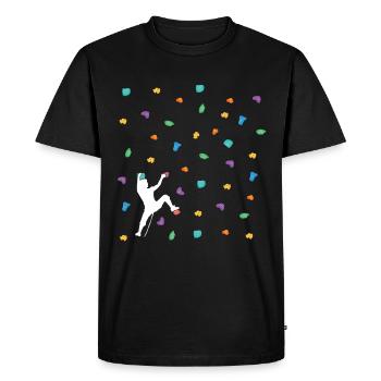 T-shirt Escalade - Escalade T-shirt Vintage - T-shirt Premium bio Homme - noir - Devant - Nico (187cm)