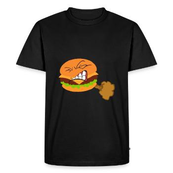 Burger fast food farting farts flatulence gift - Men's Premium Organic T-Shirt - black - Front - Nico (187cm)