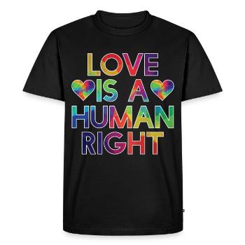 Gay pride - Love Human Right - Men's Premium Organic T-Shirt - black - Front - Nico (187cm)