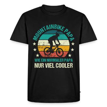 Mountainbike Papa Vater Geschenk - Männer Premium Bio T-Shirt - Schwarz - Vorne - Nico (187cm)