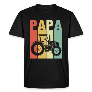Tractor daddy tractor farmer father farmer - Men's Premium Organic T-Shirt - black - Front - Nico (187cm)