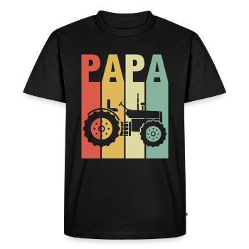 Tracker dad tractor father farmer - Men's Premium Organic T-Shirt - black - Front - Nico (187cm)