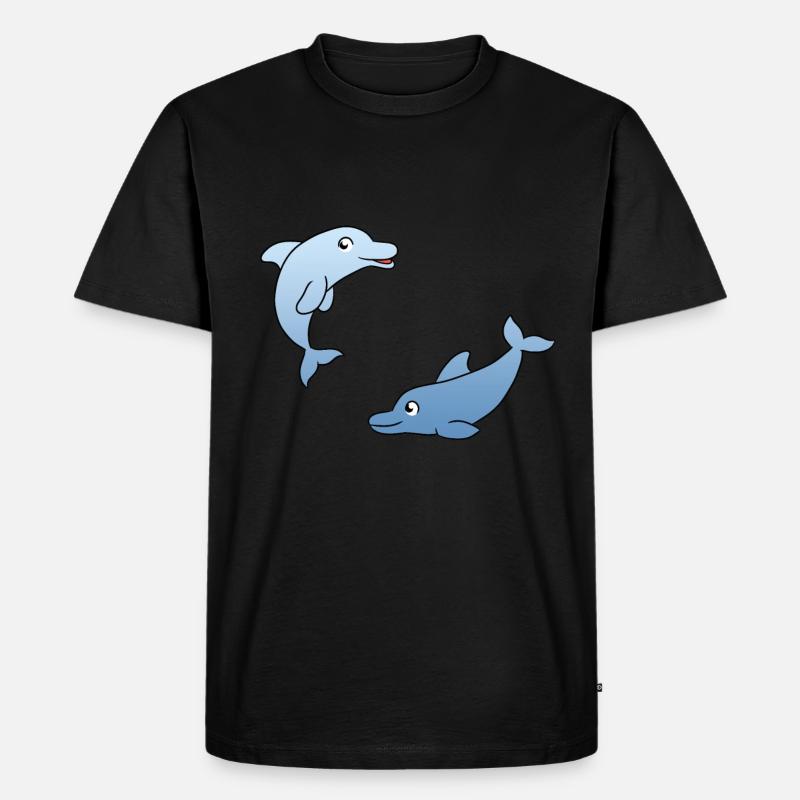 Dolphin - Männer Premium Bio T-Shirt - Schwarz