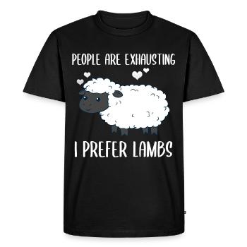 Les gens sont épuisant Je préfère les agneaux et les moutons - T-shirt Premium bio Homme - noir - Devant - Nico (187cm)