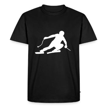 Skieur Ski Sports d'hiver Ski Noël - T-shirt Premium bio Homme - noir - Devant - Nico (187cm)