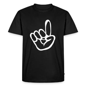 Main signe cadeau signe index - T-shirt Premium bio Homme - noir - Devant - Nico (187cm)