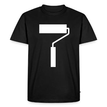 Pinceau Peinture Peintre Vernis Pinceaux Peinture - T-shirt Premium bio Homme - noir - Devant - Nico (187cm)