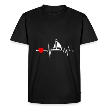 Voile capitaine marin voilier bateau à voile - T-shirt Premium bio Homme - noir - Devant - Nico (187cm)