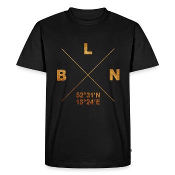 Berlin coordonne le design BLN Gift Heimat Kiez - T-shirt Premium bio Homme - noir - Devant - Nico (187cm)