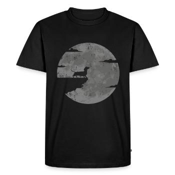 Teckel blaireau chien de la pleine lune - T-shirt Premium bio Homme - noir - Devant - Nico (187cm)