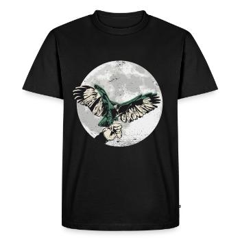 Faucons oiseaux de proie Fauconnerie Fauconnerie Chasse à la lune - T-shirt Premium bio Homme - noir - Devant - Nico (187cm)