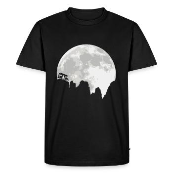 Camping Campen Wohnwagen Wohnmobil Vollmond Mond - Männer Premium Bio T-Shirt - Schwarz - Vorne - Nico (187cm)