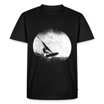 Planche à voile idée cadeau surf vacances surf pleine lune - T-shirt Premium bio Homme - noir - Devant - Nico (187cm)