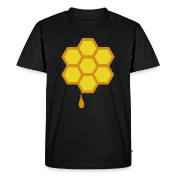 Miel abeille cadeau nid d'abeille insectes apiculteur - T-shirt Premium bio Homme - noir - Devant - Nico (187cm)