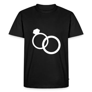 Anneaux de mariage alliances mariage bague de mariage - T-shirt Premium bio Homme - noir - Devant - Nico (187cm)