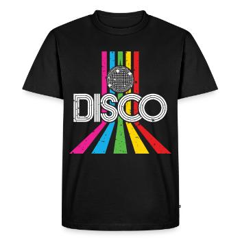 Disco 80's party retro 80's disco gift - Men's Premium Organic T-Shirt - black - Front - Nico (187cm)