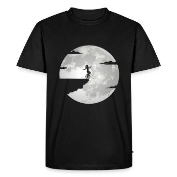Monocycle cadeau monocyclisme monocycliste Lune - T-shirt Premium bio Homme - noir - Devant - Nico (187cm)