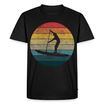 Stand Up Paddling Paddling Debout Sup Retro - T-shirt Premium bio Homme - noir - Devant - Nico (187cm)