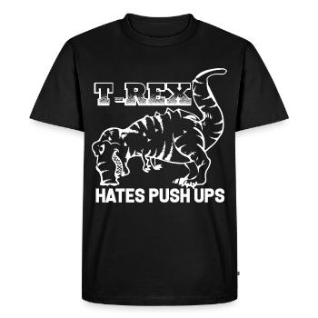 t-rex tyranno saurus reclining support likes no push up - Men's Premium Organic T-Shirt - black - Front - Nico (187cm)