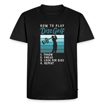 How To Play Disc Golf - Men's Premium Organic T-Shirt - black - Front - Nico (187cm)