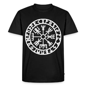 Viking Rune Vegvisir The Rune Compass - Men's Premium Organic T-Shirt - black - Front - Nico (187cm)
