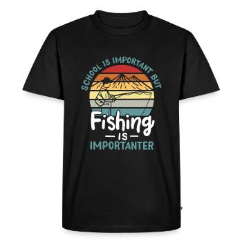 Fishing Fishing Is Importanter - Men's Premium Organic T-Shirt - black - Front - Nico (187cm)