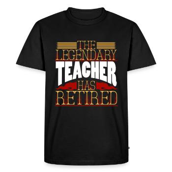 Teacher Pension Retirement - Men's Premium Organic T-Shirt - black - Front - Nico (187cm)
