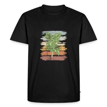 Conception rétro basilic à base de plantes - T-shirt Premium bio Homme - noir - Devant - Nico (187cm)